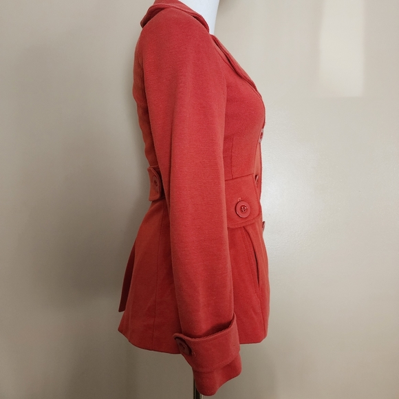 Orange Peacoat Jacket, Women's Small - Picture 9 of 11
